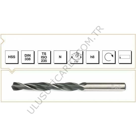 Mte 17Mm Silindirik Saplı Kısa Matkap Ucu Taşlanmış