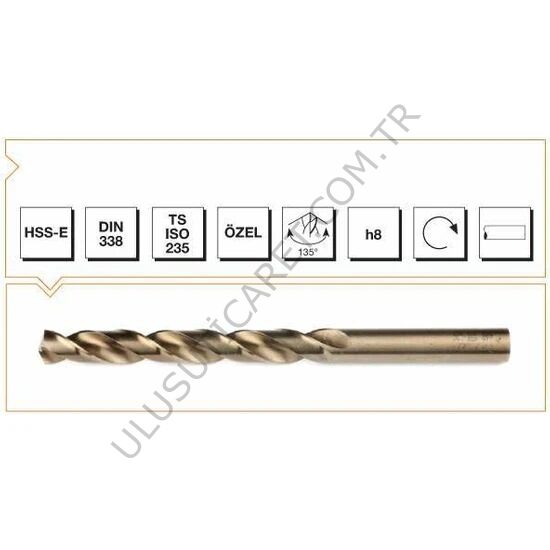 Mte 8,5Mm Altın Seri Silindirik Saplı Kısa Matkap Ucu