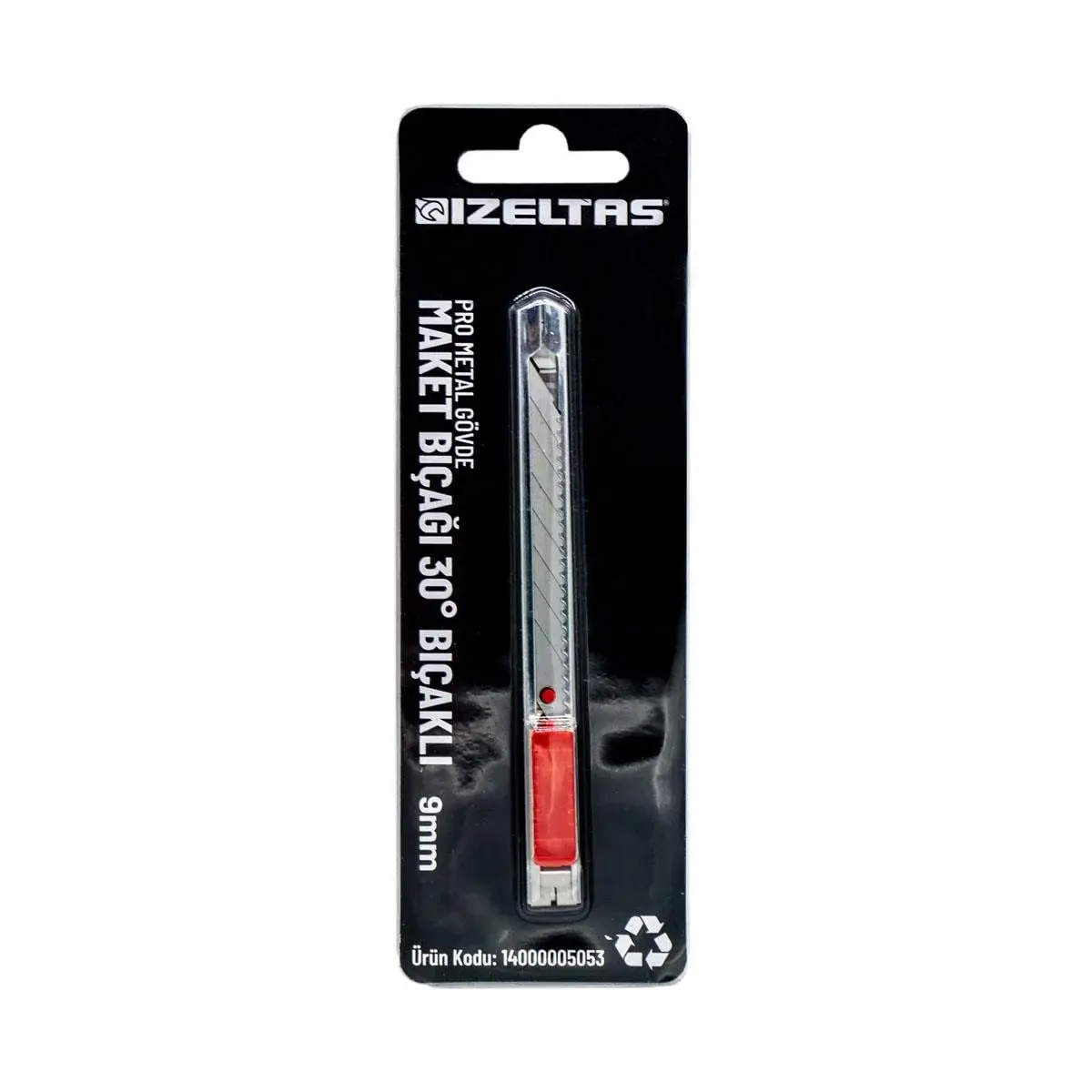 İzeltaş 9mm Pro Metal Gövde Maket Bıçağı 30 Açılı Bıçak