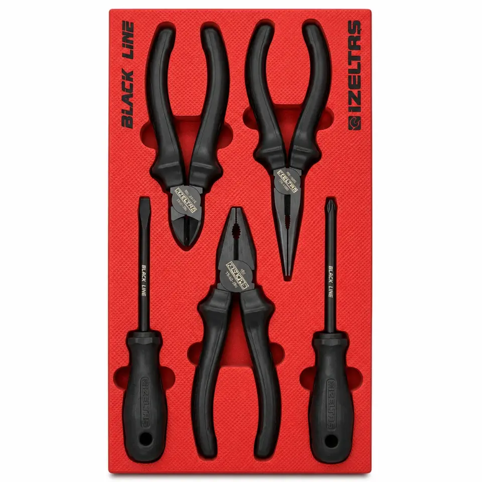İzeltaş 5 Parça Black Line Pense Tornavida Takımı