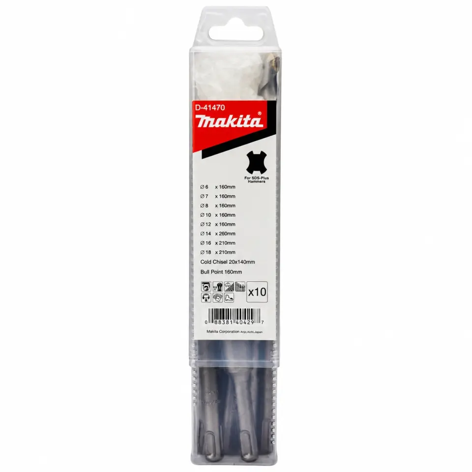 Makita 10 Parça Sds Plus Kırıcı Delici Uç Seti MAAD-41470