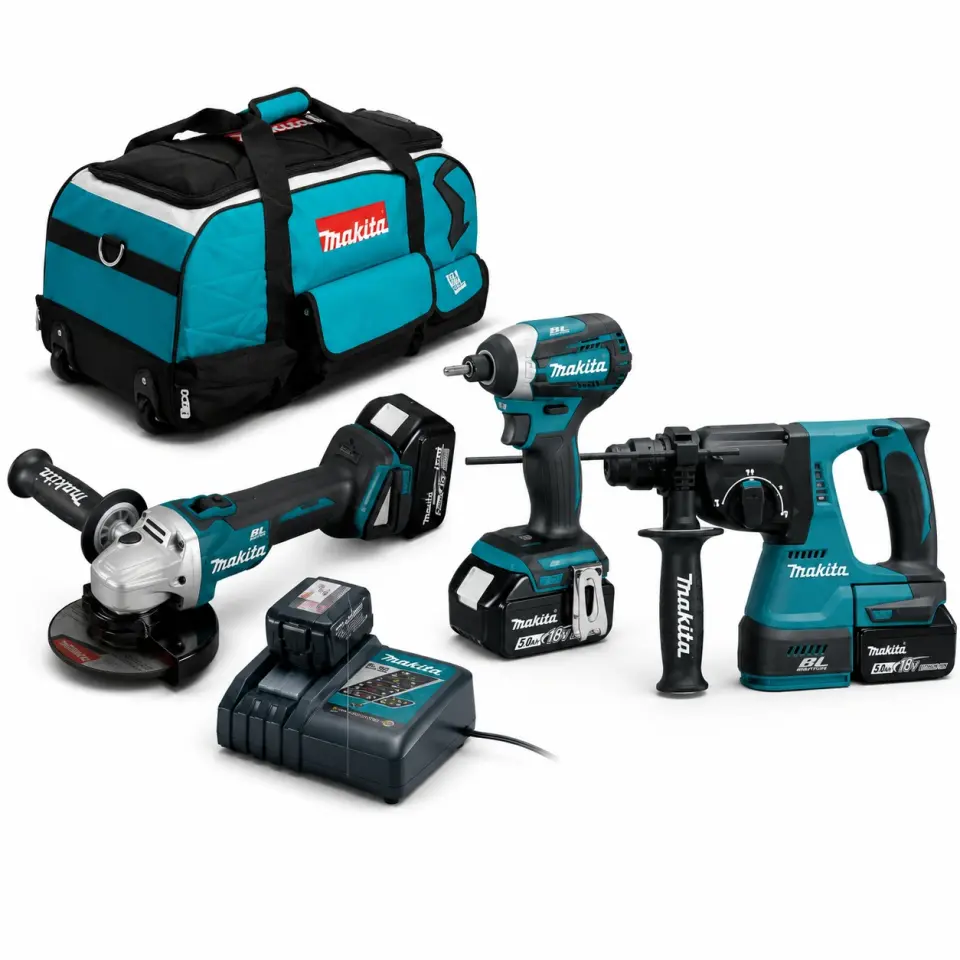 Makita Akülü Comby Kıt 18V 5.0Amp (Dga504Z+Dhr242Z+Dtd154Z) Dlx3070Tx