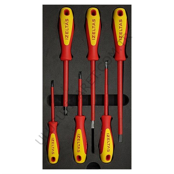 İzeltaş 1000V  İzoleli Elektrikçi Tornavida Seti 6 Parça
