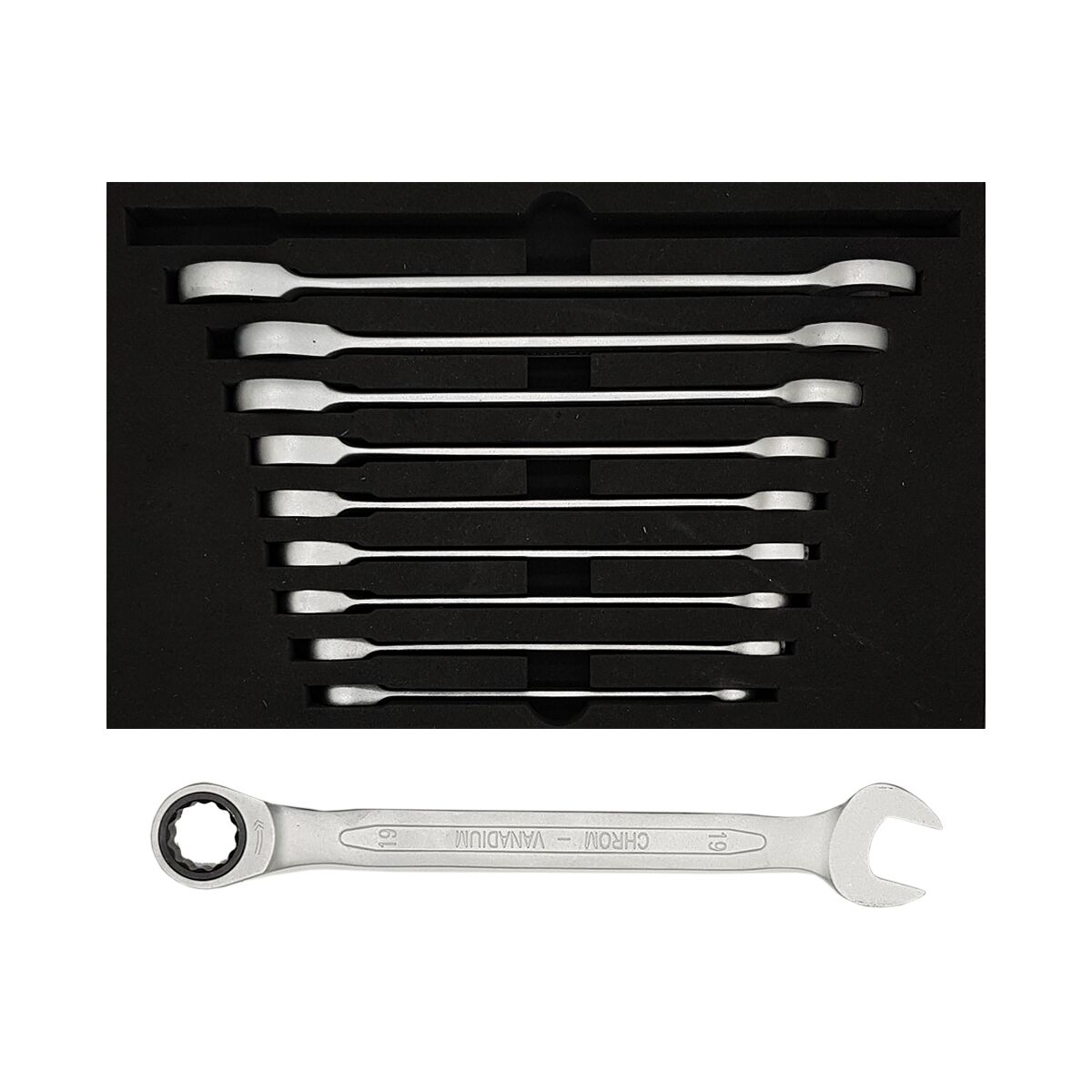 İzleltaş Cırcır Kombine Anahtar Takımı 10'lu (8-19mm)