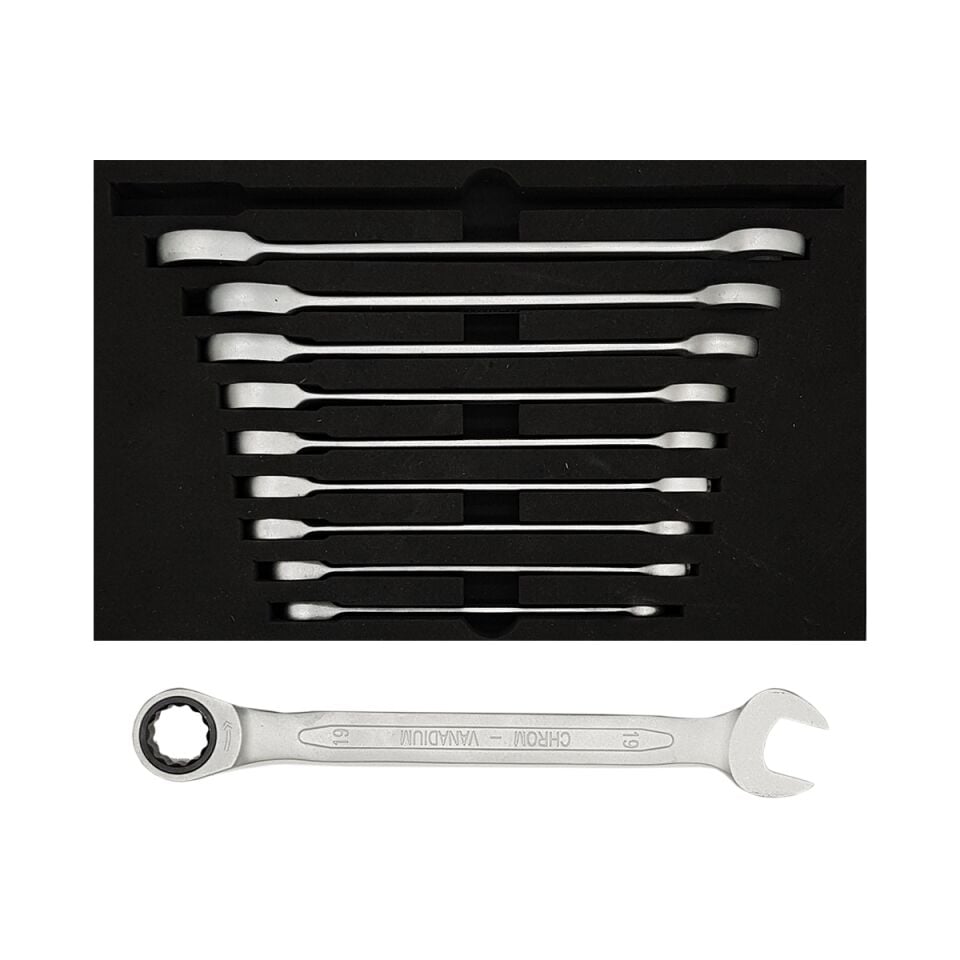 İzleltaş Cırcır Kombine Anahtar Takımı 10'lu (8-19mm)