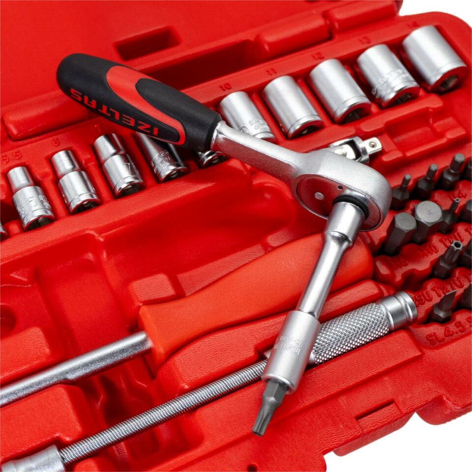 İzeltaş 1/4 Altı Köşe Lokma Anahtar Ve Bits Set 45 Parça