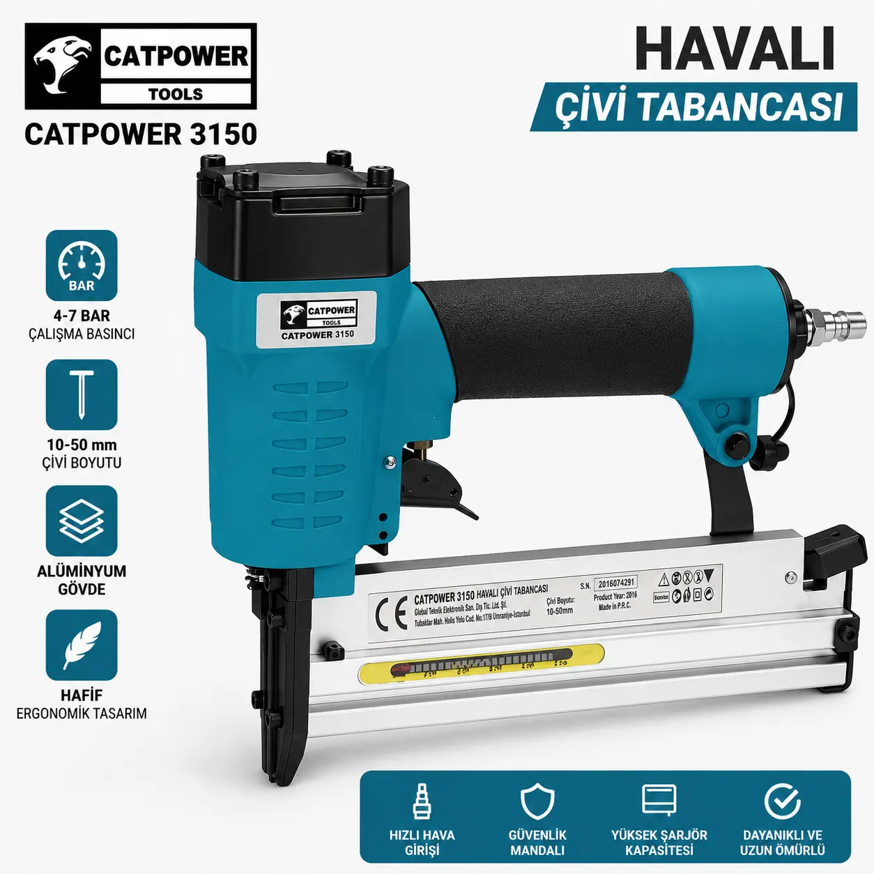 Catpower 3150 Havalı Çivi Ve Zımba Tabancası