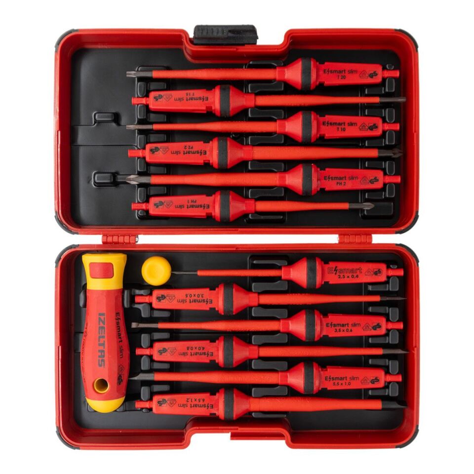 İzeltaş 1000v İzoleli Elektroslim Tornavida Set 14