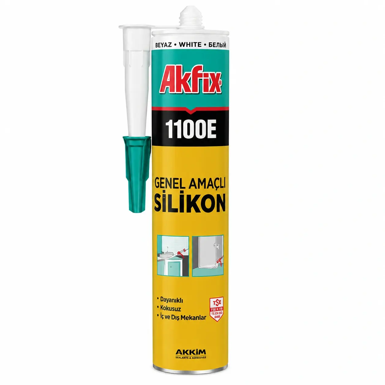 Akfix Sa142 280 Ml Silikon Beyaz