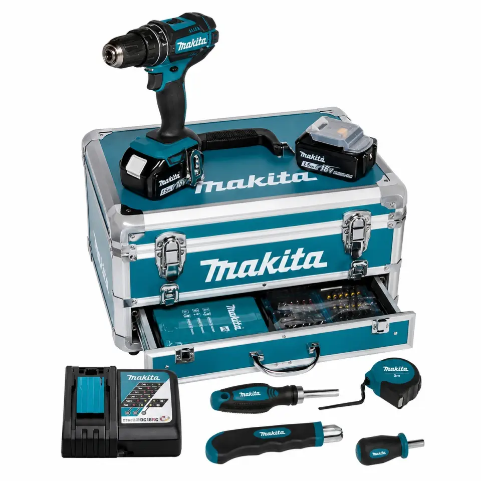 Makita Dhp482rfx9 18V 3.0 Ah Darbeli Matkap Full Set