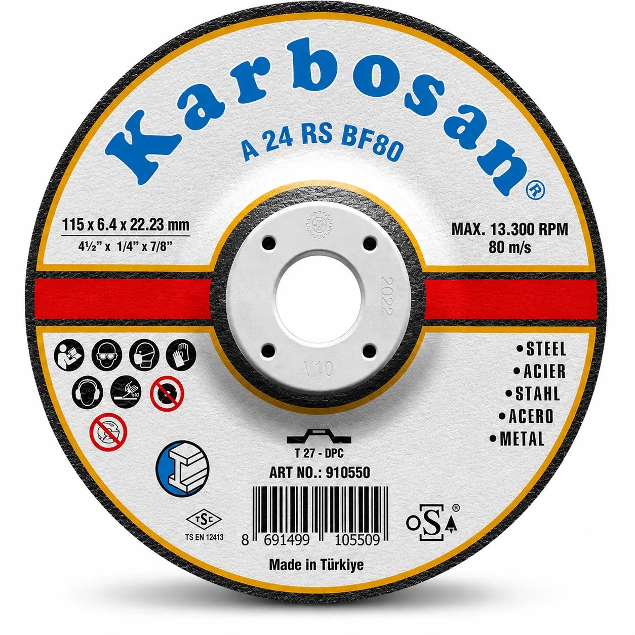 Karbosan 180*8.0*22.23 Metal Nk Taşlama Diski
