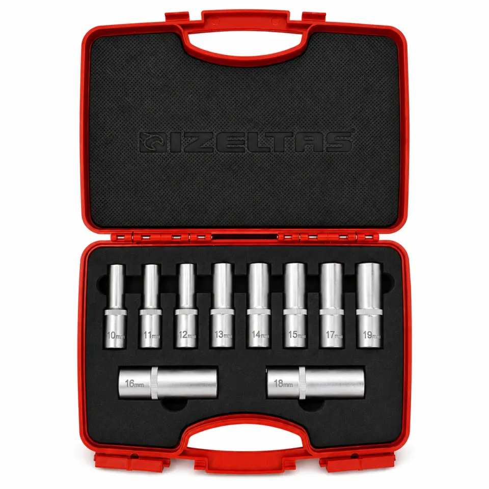 İzeltaş 1/2'' 10 Parça Altı Köşe Derin Lokma Anahtar Takımı