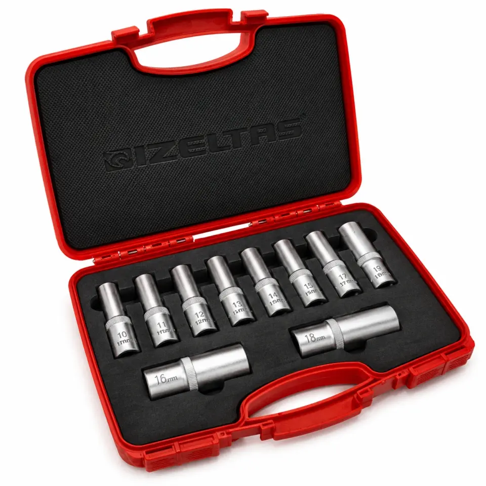 İzeltaş 1/2'' 10 Parça Altı Köşe Derin Lokma Anahtar Takımı