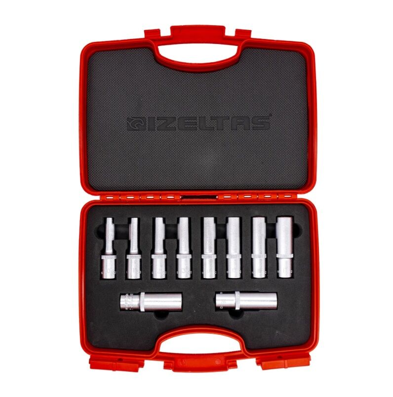 İzeltaş 1/2\'\' 10 Parça Altı Köşe Derin Lokma Anahtar Takımı