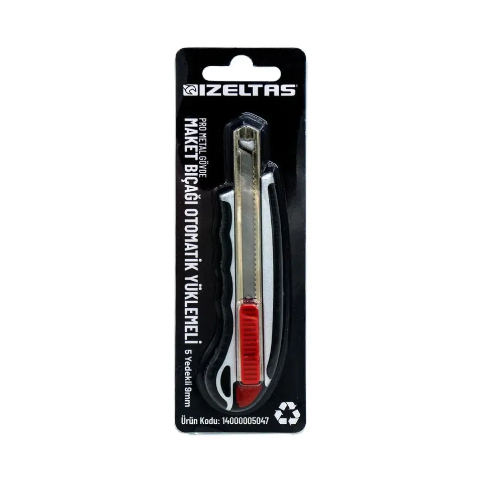 İzeltaş 9mm Pro Metal Gövde Otomatik Yüklemeli Maket Bıçağı