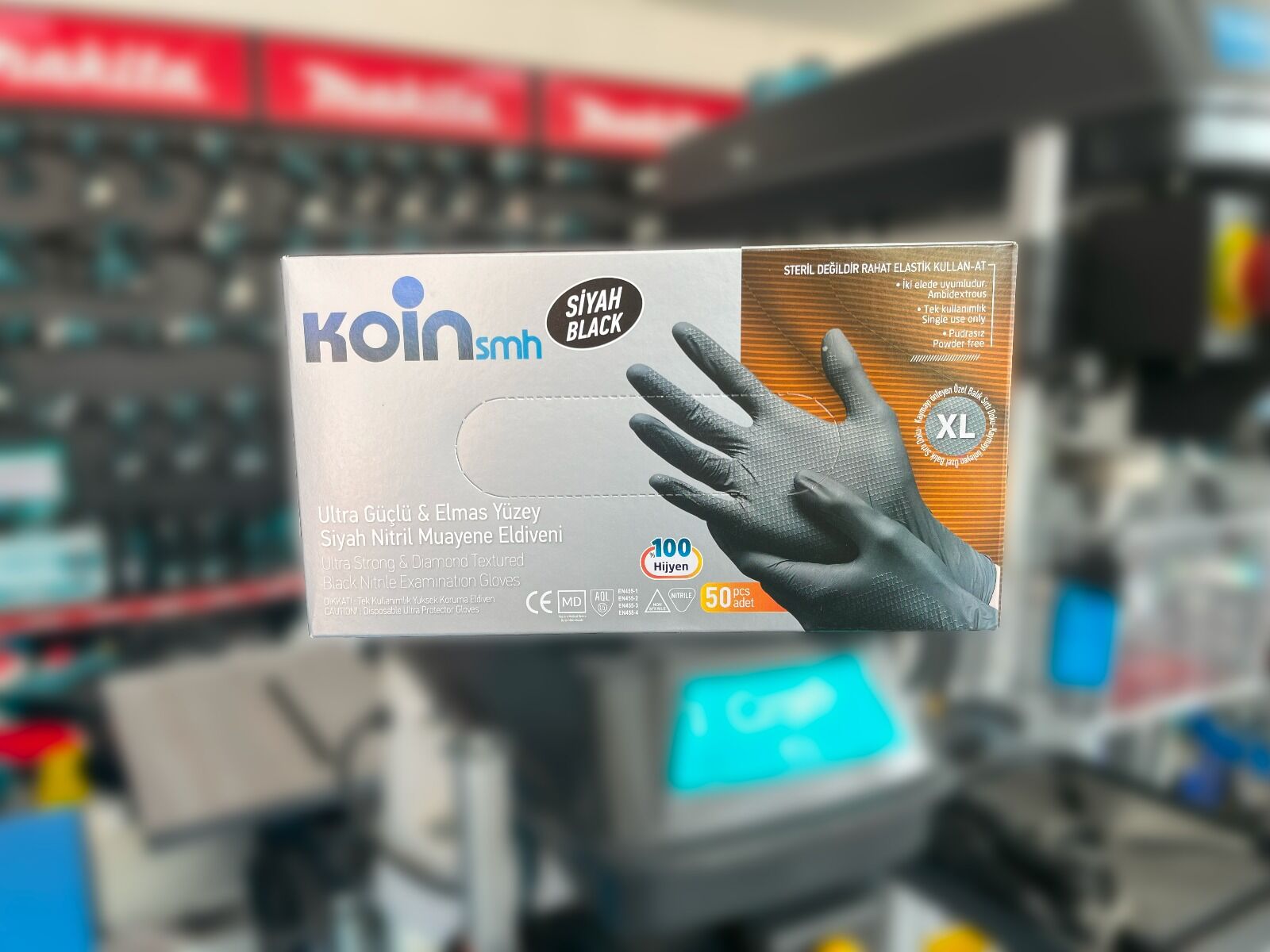 Koin Smh Ultra Güçlü Siyah Nitril Eldiven (XL)