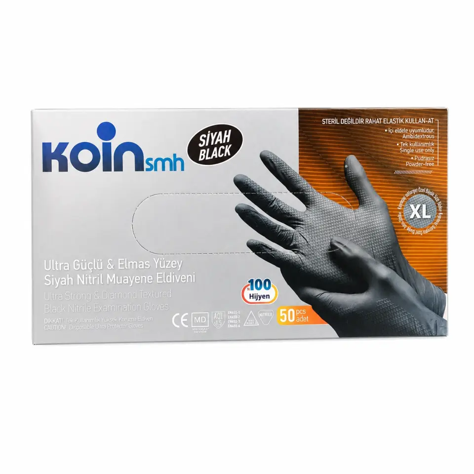 Koin Smh Ultra Güçlü Siyah Nitril Eldiven (XL)