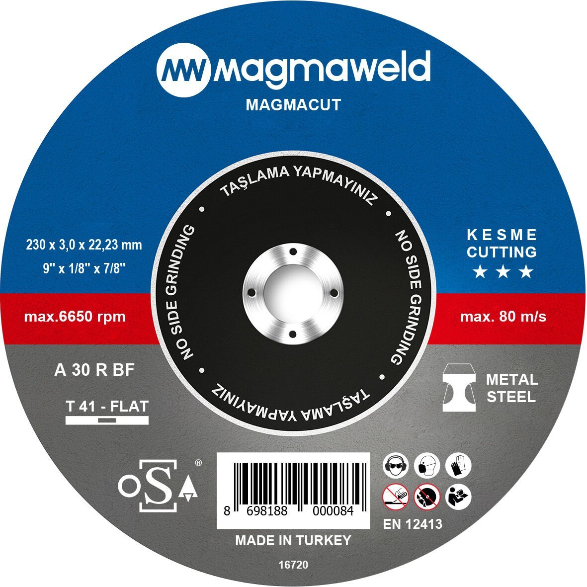 Magmacut Kesme Taşı Düz 230*2,5*22 mm Magmaweld