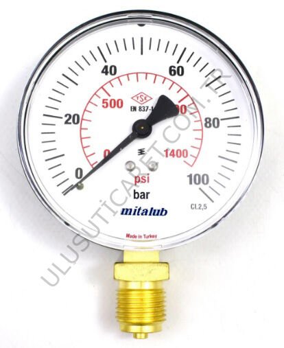 Manometre Yağsız 0-100 Bar