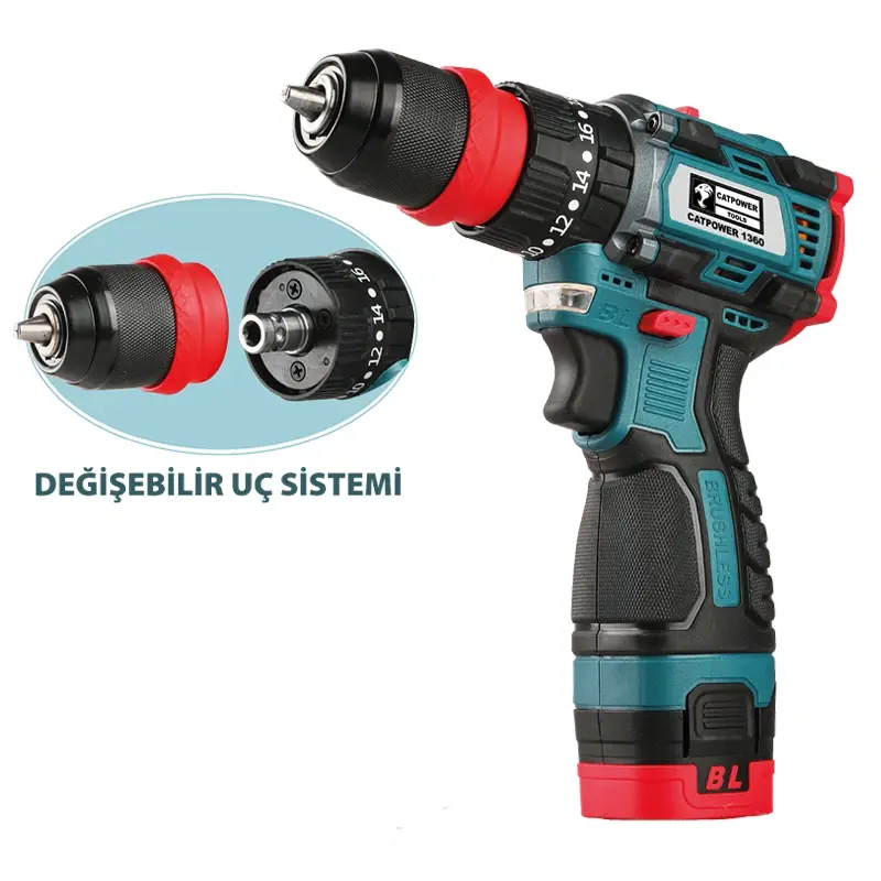 Catpower 1360 Akülü Darbeli Vidalama 16v 2.0Ah