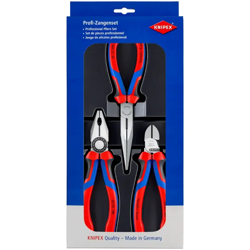 Knipex 002011 3'Lü Pense Seti (180Mm Pense/200Mm Kargaburun/160Mm Yan Keski)