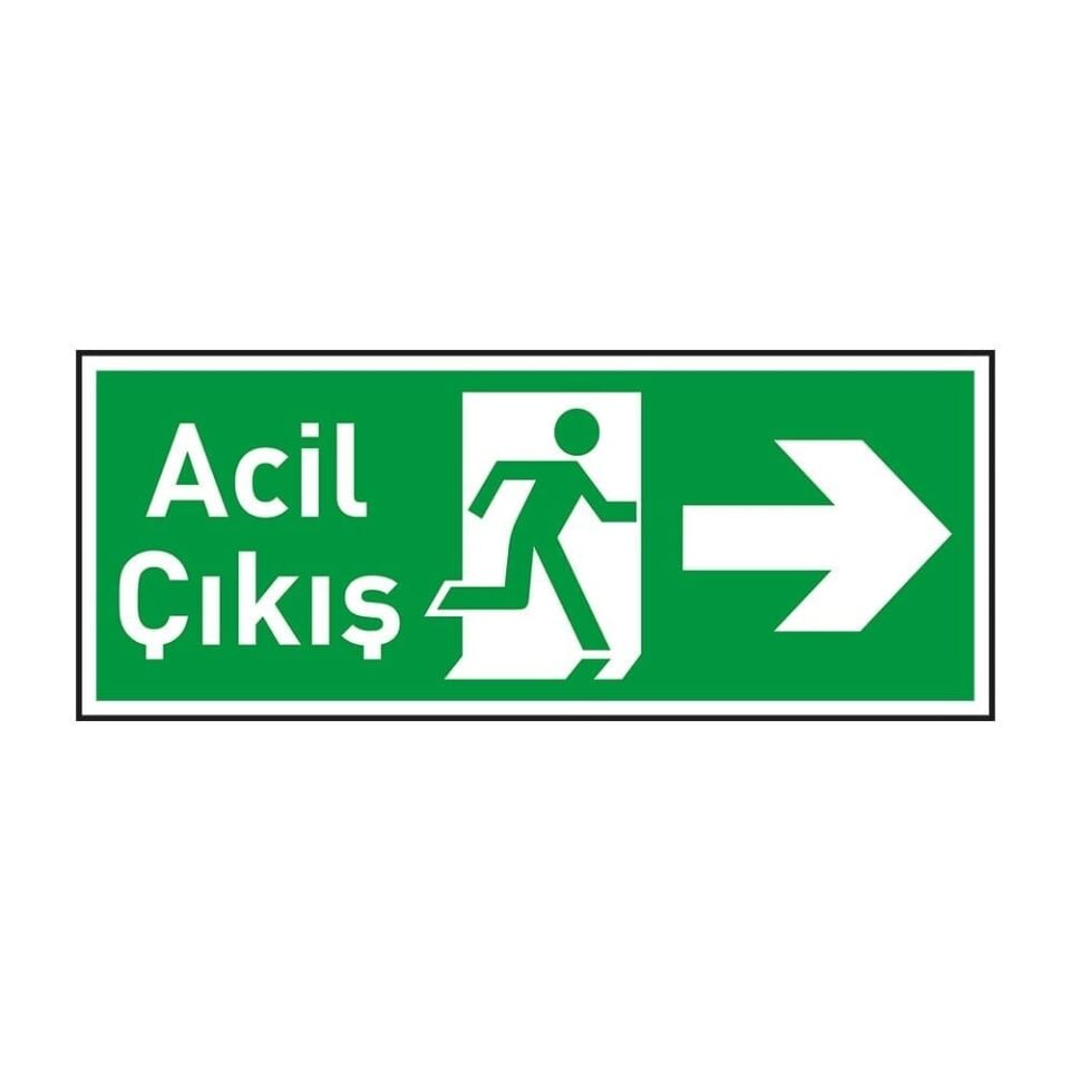 Acil Çıkış Sağ Yön 12x25 Yönlendirme Levhası