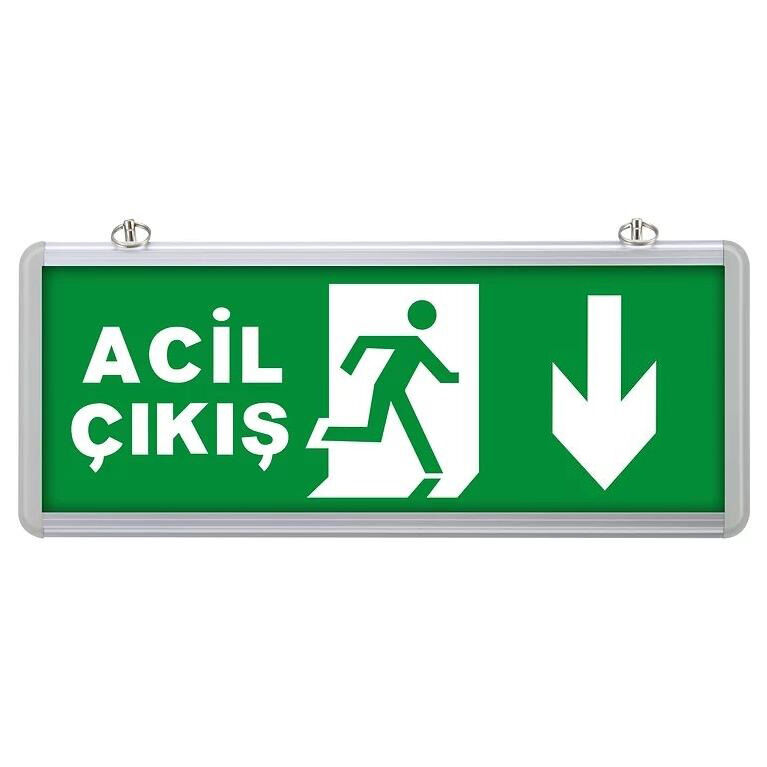Acil Çıkış Şarjlı Aşağı Yön Yönlendirme Levhası