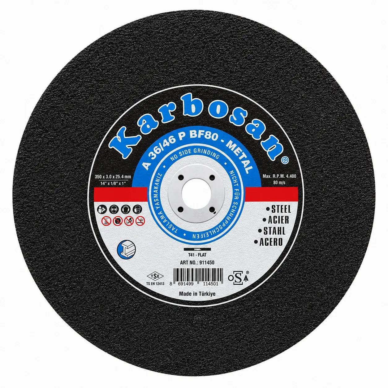 Karbosan 350*3,5*25,4 Metal Nk Sabit Tezgah Diski