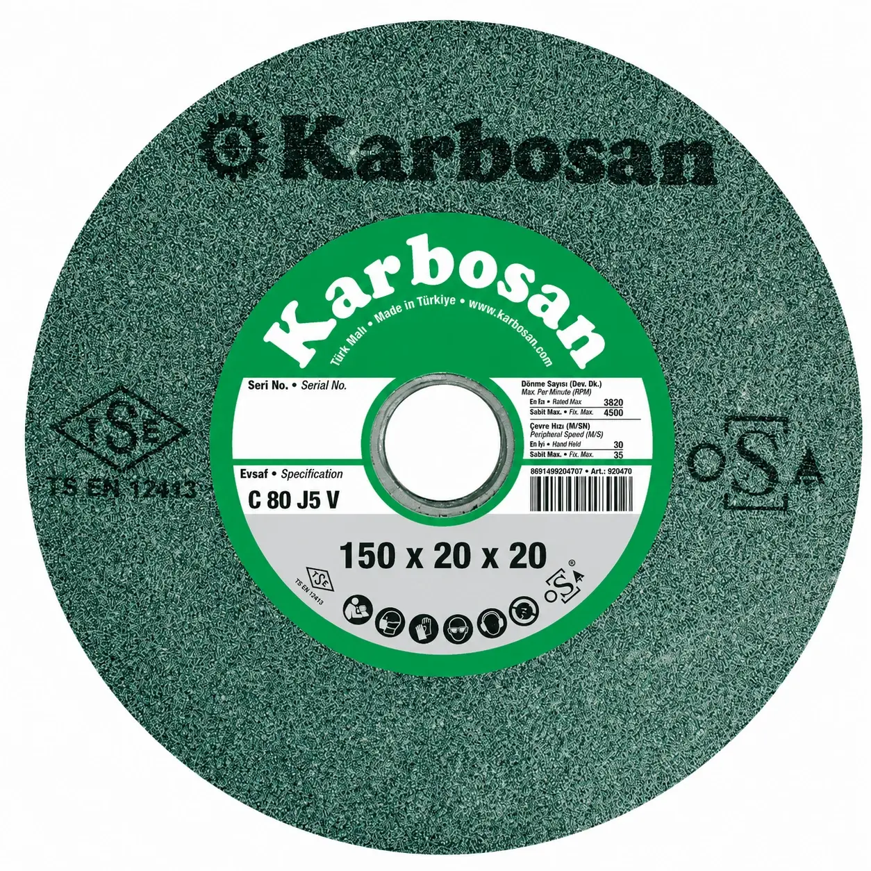 Karbosan 200*25*20 Scg Elmas Bileme Taşı