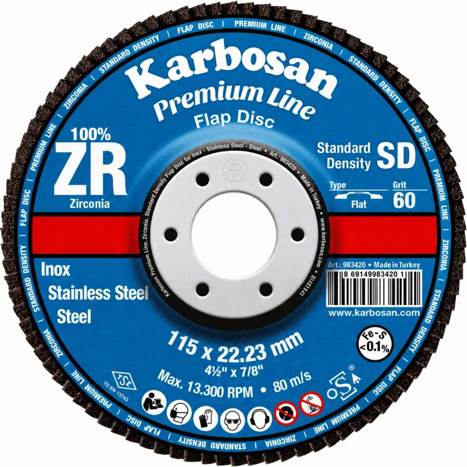 Karbosan 180*22.23*40 Kum Zr Flap Disk